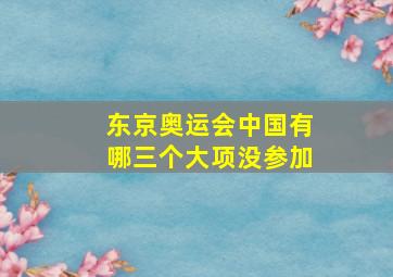 东京奥运会中国有哪三个大项没参加