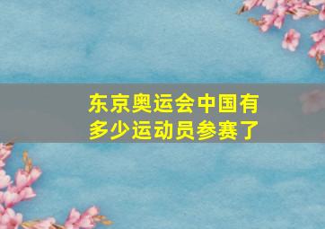 东京奥运会中国有多少运动员参赛了