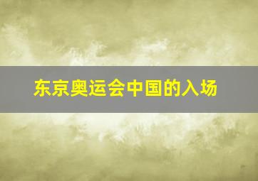 东京奥运会中国的入场