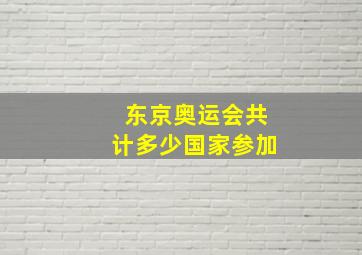 东京奥运会共计多少国家参加