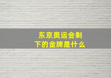 东京奥运会剩下的金牌是什么