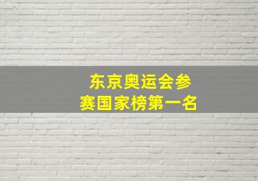 东京奥运会参赛国家榜第一名