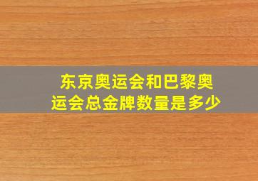 东京奥运会和巴黎奥运会总金牌数量是多少