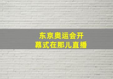 东京奥运会开幕式在那儿直播