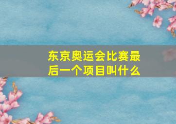 东京奥运会比赛最后一个项目叫什么