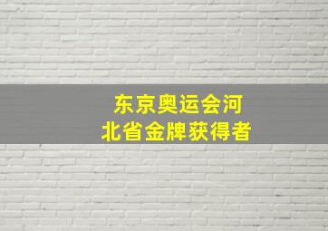 东京奥运会河北省金牌获得者