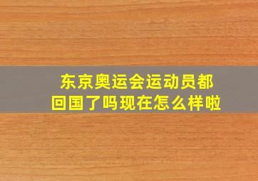 东京奥运会运动员都回国了吗现在怎么样啦