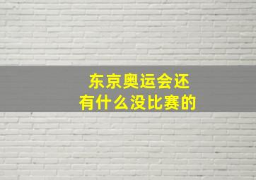 东京奥运会还有什么没比赛的