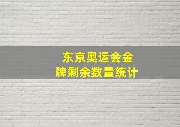 东京奥运会金牌剩余数量统计