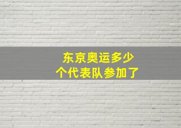 东京奥运多少个代表队参加了