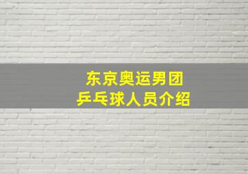 东京奥运男团乒乓球人员介绍