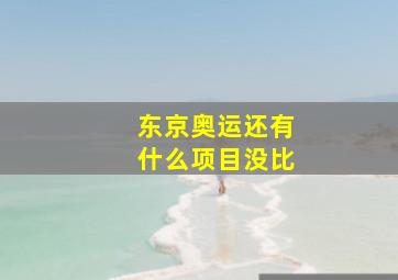 东京奥运还有什么项目没比