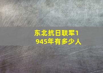 东北抗日联军1945年有多少人