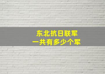 东北抗日联军一共有多少个军