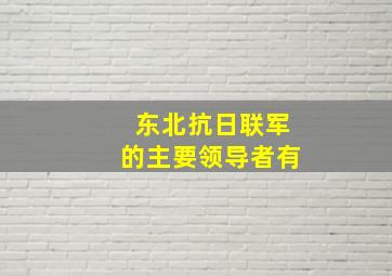 东北抗日联军的主要领导者有