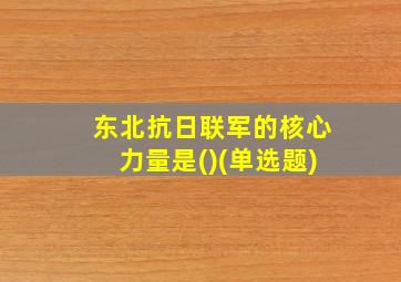 东北抗日联军的核心力量是()(单选题)