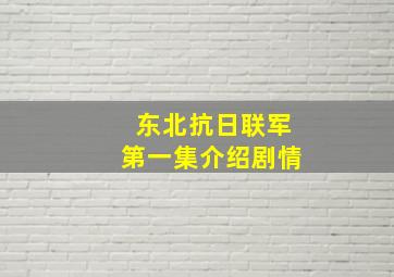 东北抗日联军第一集介绍剧情