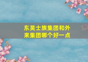 东吴士族集团和外来集团哪个好一点