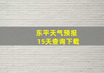 东平天气预报15天查询下载