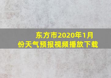 东方市2020年1月份天气预报视频播放下载