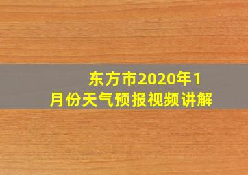 东方市2020年1月份天气预报视频讲解