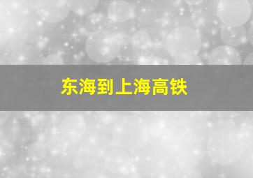 东海到上海高铁