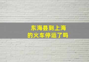 东海县到上海的火车停运了吗