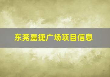 东莞嘉捷广场项目信息