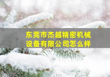 东莞市杰越精密机械设备有限公司怎么样