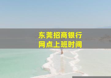 东莞招商银行网点上班时间