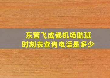 东营飞成都机场航班时刻表查询电话是多少