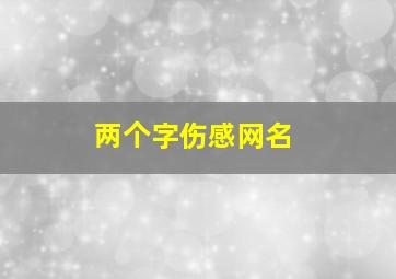 两个字伤感网名