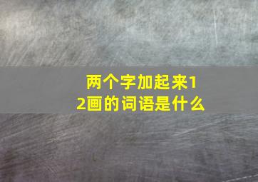 两个字加起来12画的词语是什么