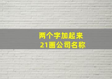 两个字加起来21画公司名称