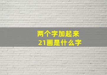 两个字加起来21画是什么字