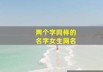 两个字同样的名字女生网名