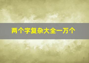 两个字复杂大全一万个