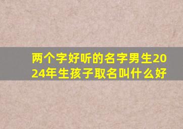 两个字好听的名字男生2024年生孩子取名叫什么好