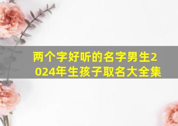 两个字好听的名字男生2024年生孩子取名大全集