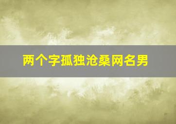 两个字孤独沧桑网名男