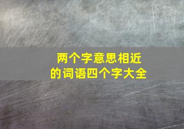 两个字意思相近的词语四个字大全