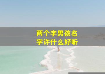 两个字男孩名字许什么好听