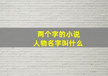 两个字的小说人物名字叫什么