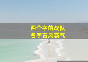 两个字的战队名字古风霸气