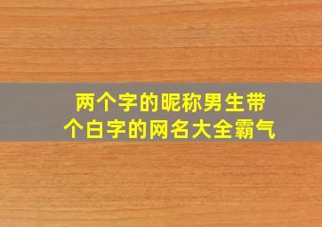 两个字的昵称男生带个白字的网名大全霸气