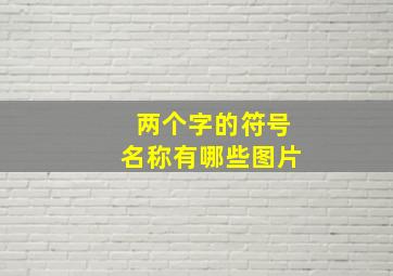 两个字的符号名称有哪些图片