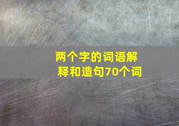 两个字的词语解释和造句70个词