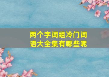 两个字词组冷门词语大全集有哪些呢