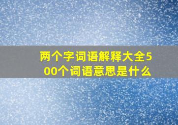 两个字词语解释大全500个词语意思是什么