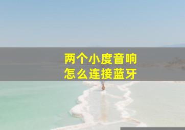 两个小度音响怎么连接蓝牙